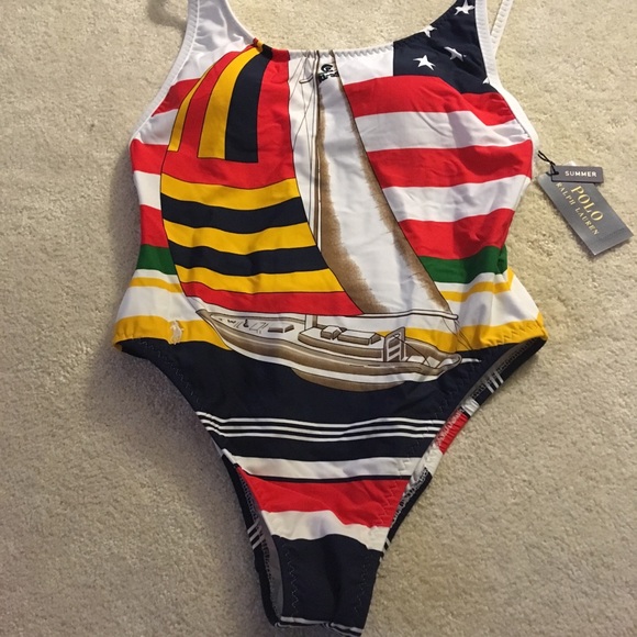 ✨sold✨NWT Polo One Piece Bathing Suit - Picture 2 of 5